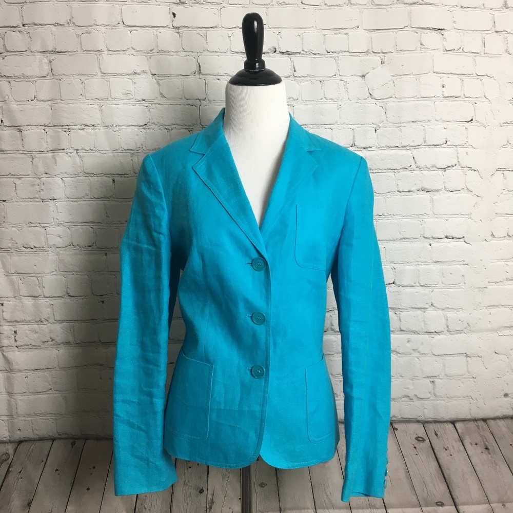 Talbots Fresh Linen Teal Blazer